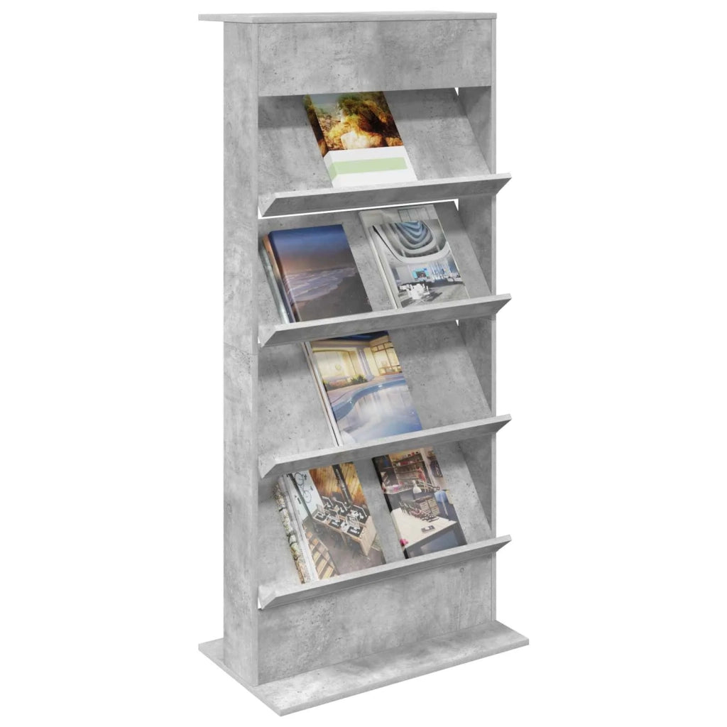 Scaffale per riviste Grigio cemento 70 x 41 x 156 cm CFW9434359