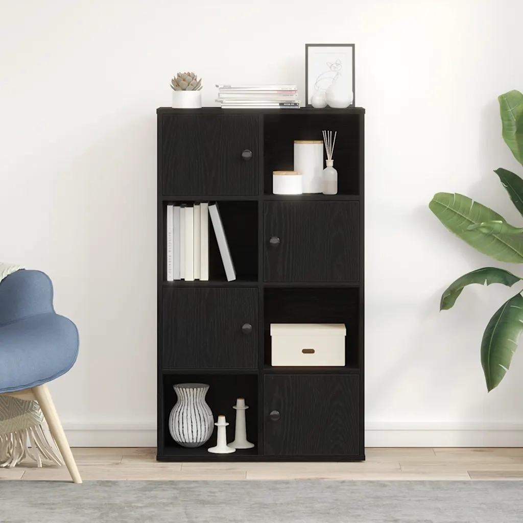 vidaXL Libreria Rovere Nero 60x24x101,5 cm in Legno Multistrato