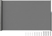 Sijluifel - 200x300 cm - Fatto con 180 g/m² Tessuto in Poliester con Trattamento PU - con Maniglie Estensibili e Meccanismo di Rilascio - per Balconi e Terrazze - Grigio