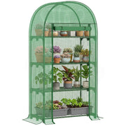 Serra da giardino e balcone ¨C zephmum ¨C verde, 4 ripiani, copertura in PE, 80x49x160 cm