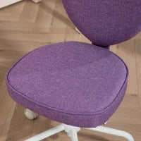 HOMCOM Sedia per Scrivania a Cuore con 5 Rotelle e Altezza Regolabile in Tessuto, 40x50x79-89cm, Viola