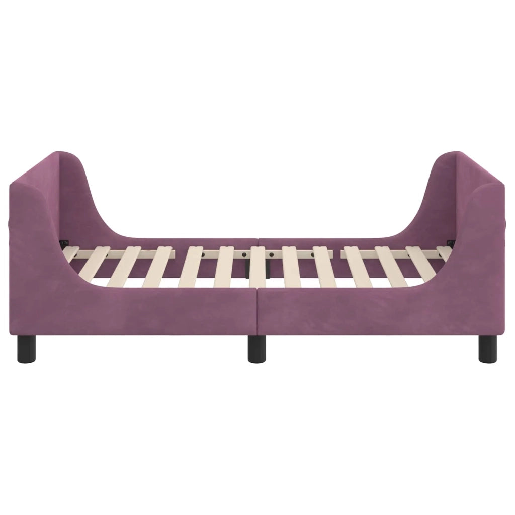Struttura letto bambini con testata Viola 80 x 160 cm Velluto