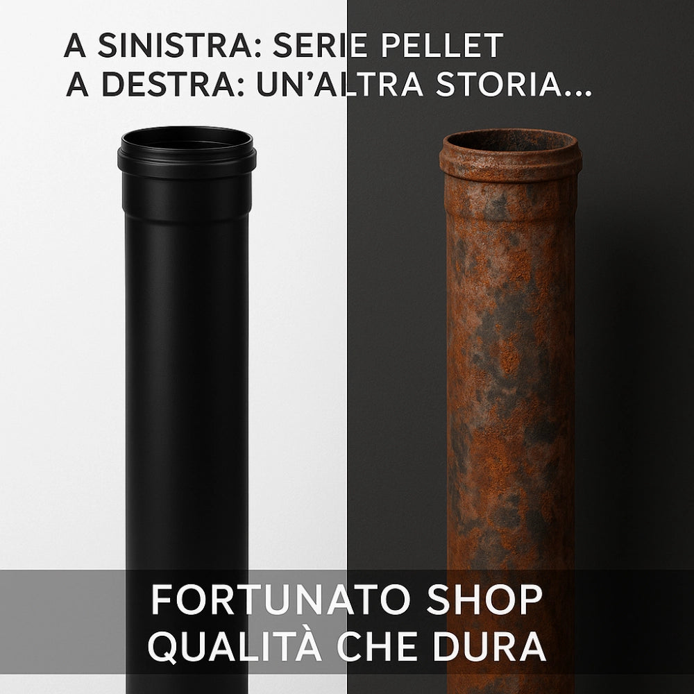 Tubo acciaio canna fumaria stufa pellet spessore 1,2 mm diametro 80 mm *** misura h 1000 mm, confezione 1