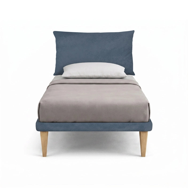 Letto imbottito Piazza e mezzo 120x200 cm Soft - Con rete,Microfibra,Blu