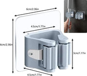 Sostegno per scopa adesivo senza forare, 4 pezzi, attacco per scopa alla parete, per cucina, giardino, bagno, garage, balcone, ufficio (blu)