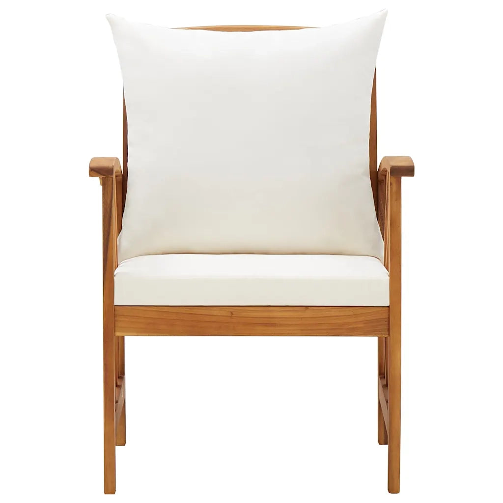 Sedia da patio-Sedie da Giardino con Cuscini 2 pz in Massello di Acacia 880147