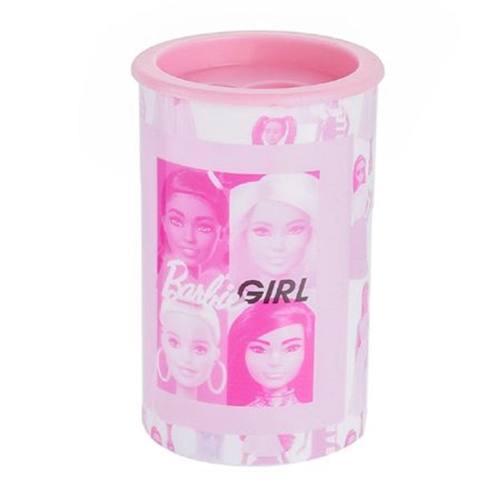 Trade Shop - Temperamatite Rotondo A 2 Fori Barbie Con Serbatoio Per Scuola Casa Bambine 961174 -