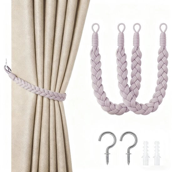 Doppio set di cordoncini per tende - 60cm cordoncini per tende con gancio - cordoncini per tende a mano - cordoncini per tende a spirale - con gancio - adatto per casa, ufficio, soggiorno, camera da letto