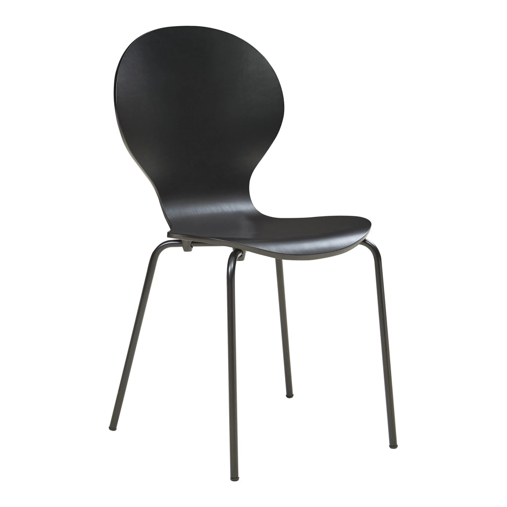 Set di 4 Sedie da Sala ETNE Impilabili - Nero [en.casa]