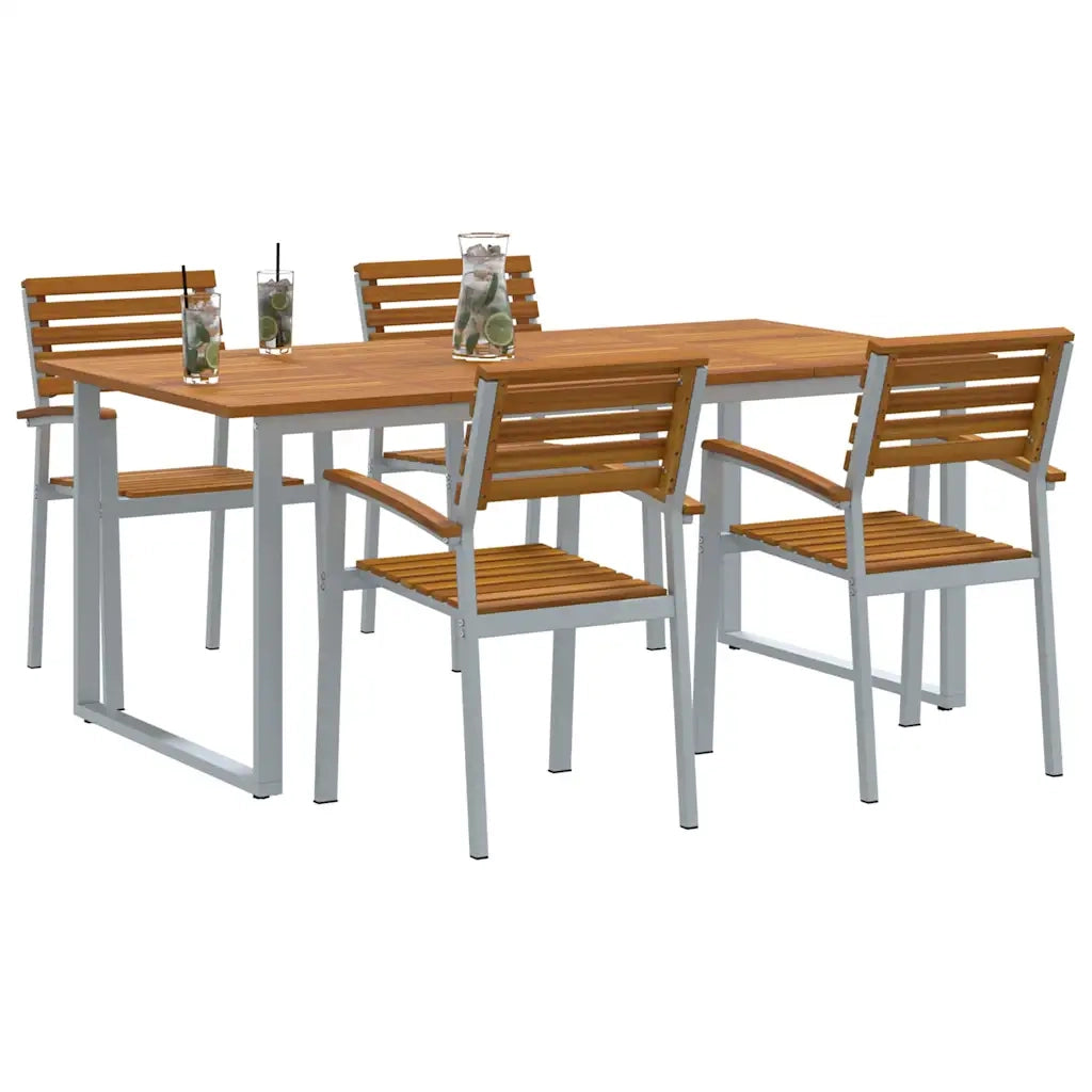 Set da Pranzo per Giardino 5 pcs Grigio 3284347