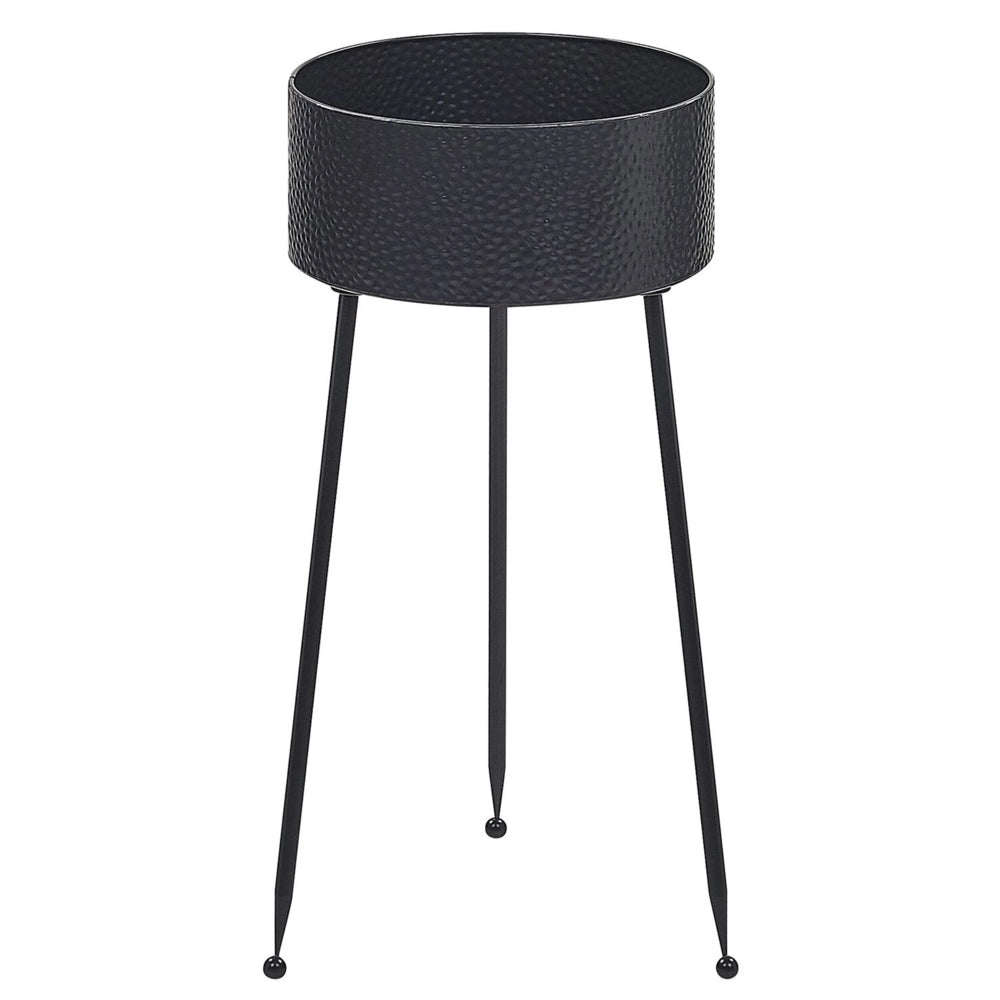 Vaso per Fiori Moderno con Piedistallo 29 x 26 x 50 cm in Metallo di colore Nero interno esterno