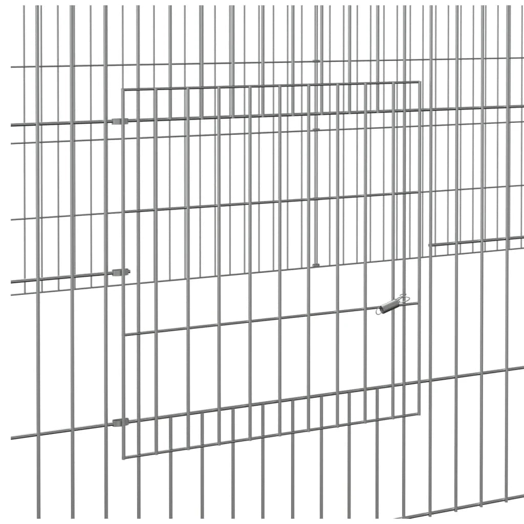 Gabbia per conigli con 5 pannelli 541 x 109 x 54 cm ferro zincato argento 02_0041692