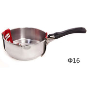 Trade Shop - Pentolino Bollitore Latte In Acciaio Inox Diametro 16cm Manico Bachelite 106851 -