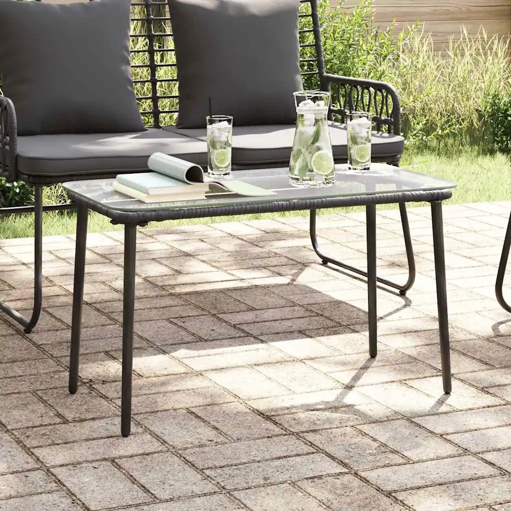 Tavolo da Giardino | Tavolino da esterno Nero 80 x 40 x 45 cm polyrattan