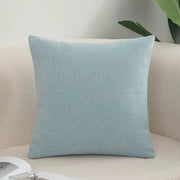 Pacchetto di 2 cuscini per divano, cuscini accoglienti in cotone e lino per divano, divano letto, salotto, casa, copri cuscino lisci (60*60cm) - Blu chiaro - 60x60cm