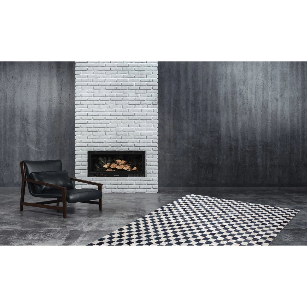 Tappeto Rocket 200 in Vera Pelle Argento e Grigio