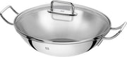Wok in acciaio inossidabile - adatto per induzione - 1 pezzo - argento - Ø 32 cm