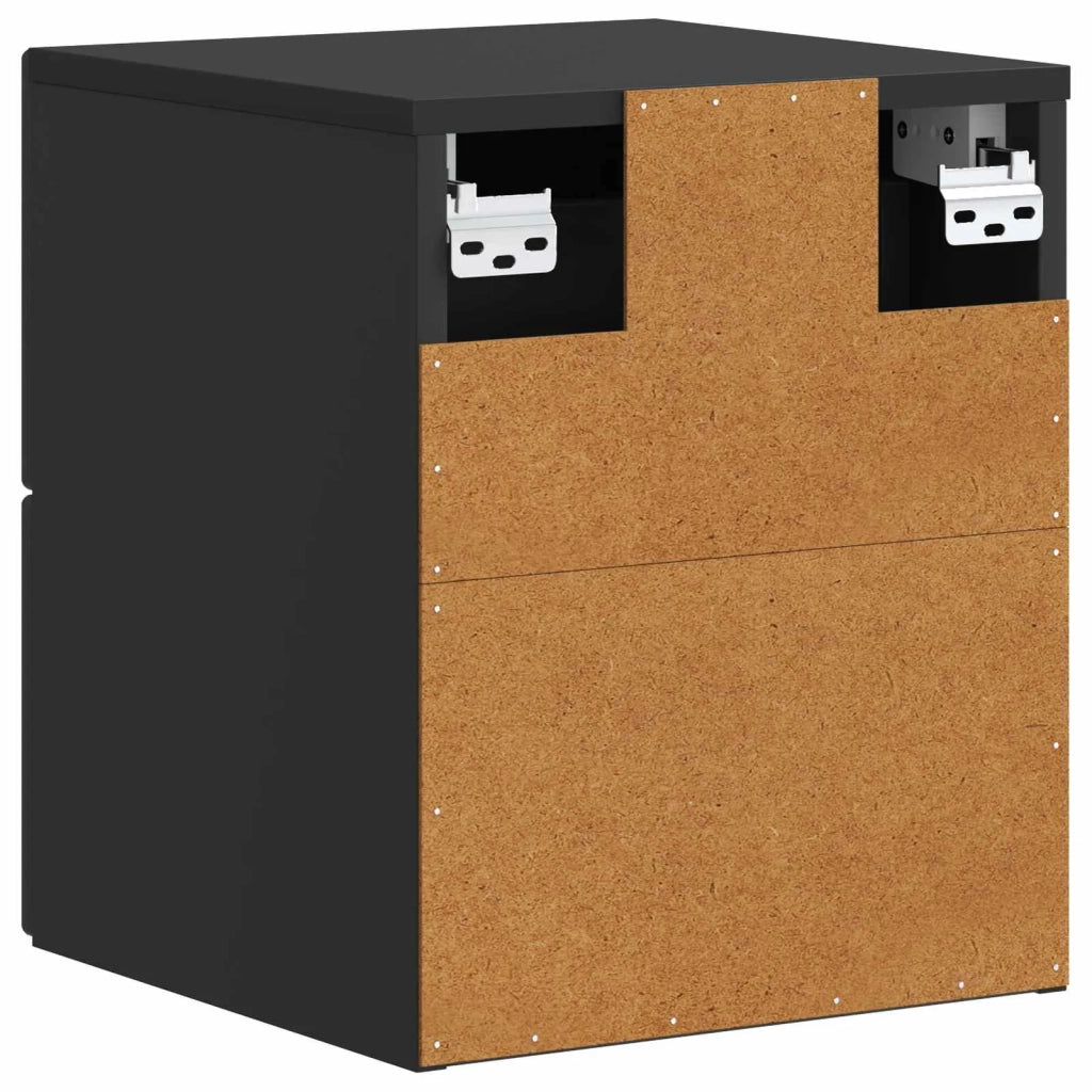 Mobiletto da notte a muro con cassetto Nero 33 x 34,5 x 40 cm 898467
