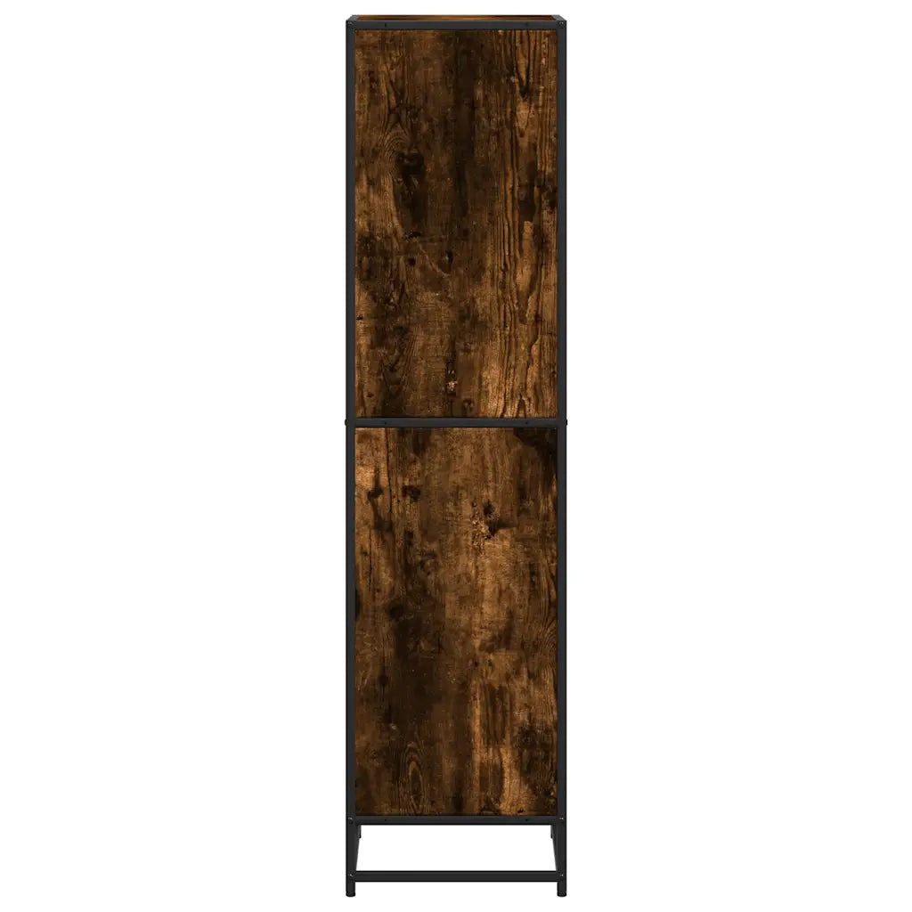 Libreria-Scaffale per Libri-Mobile di Stoccaggio Rovere Fumo 40x35x139 cm in Truciolato