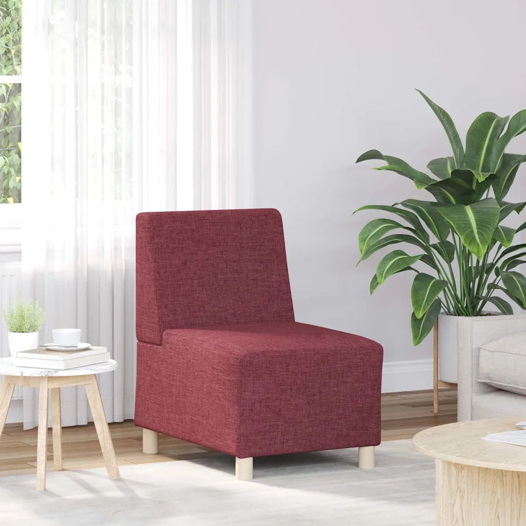 vidaXL Divano componibile senza braccioli rosso vino 55 cm in tessuto