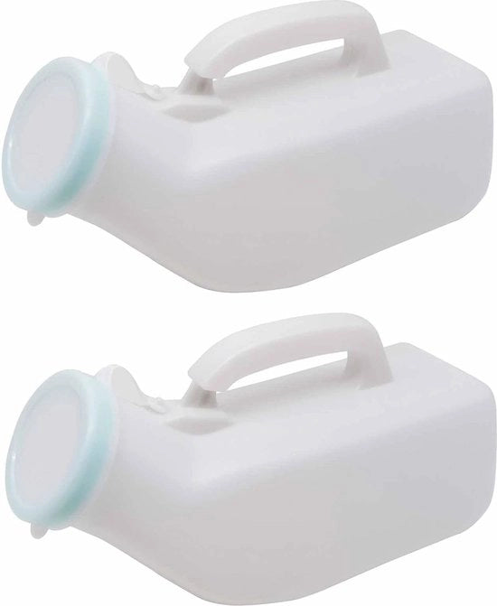Due pezzi 1200 ml Urinoir flessa maschile - Portatile, con coperchio e manico per un uso pratica