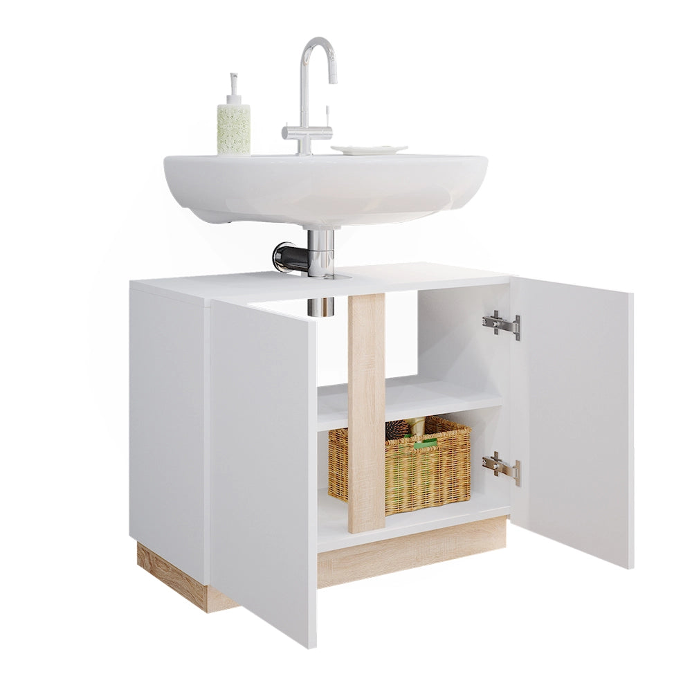 Vicco Mobile sottolavabo per bagno Bianco 70.4 x 55.5 cm con 2 porte