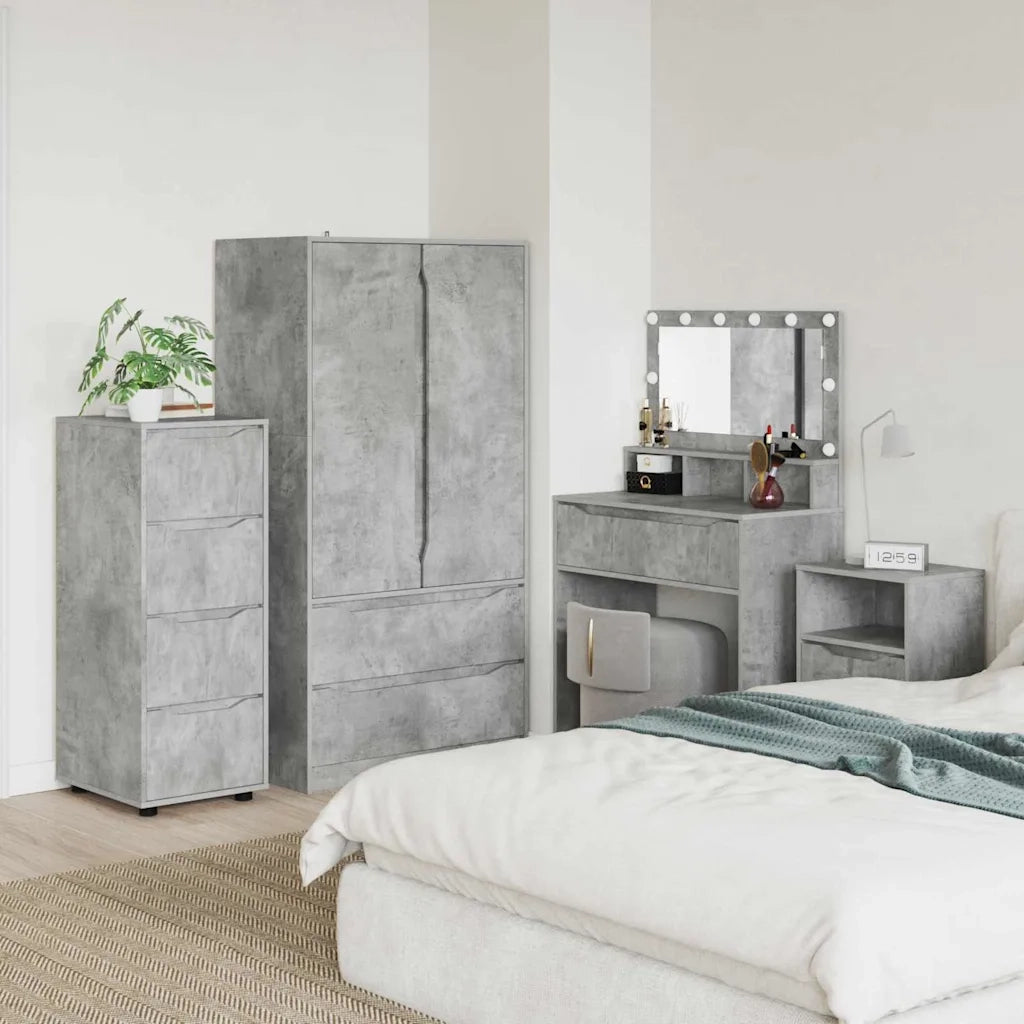 Armadio Grigio cemento 40 x 48 x 105 cm Legno multistrato