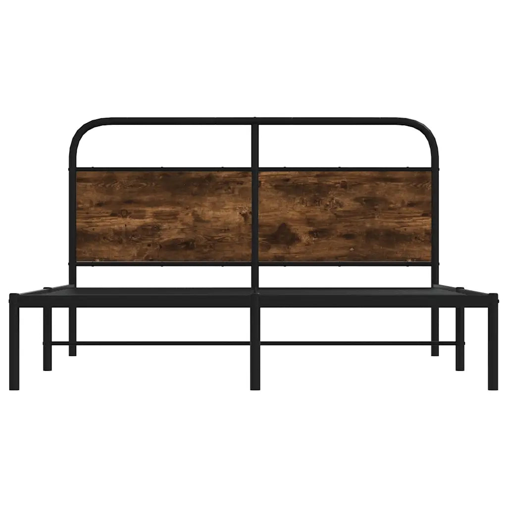 Letto matrimoniale | Letto per adulti | Giroletto senza Materasso Rovere Fumo 120x200 cm in Truciolato