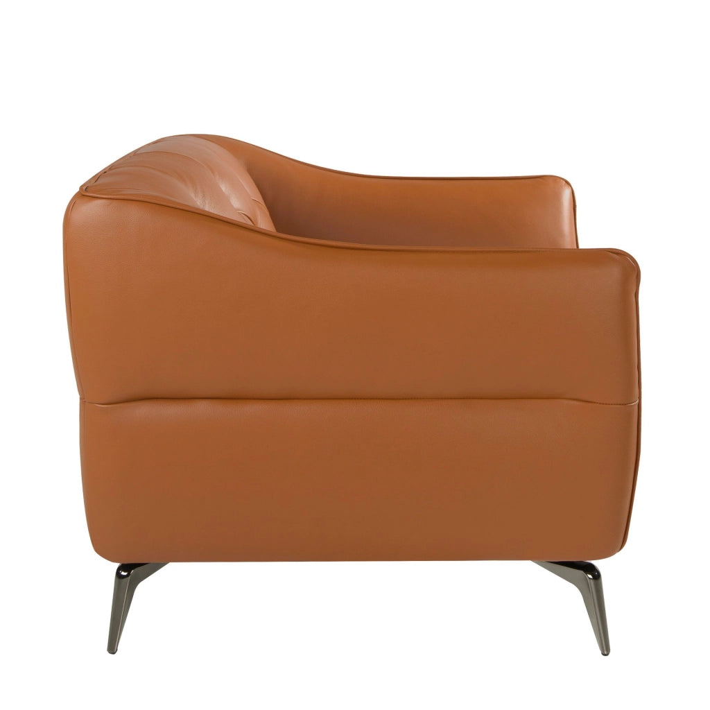 Poltrona Chester pelle marrone terracotta