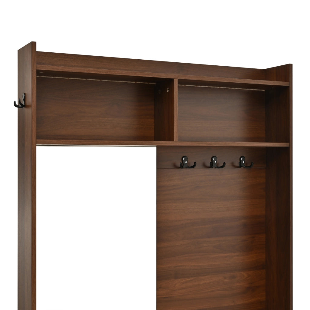 Mobile ingresso con 2 ante ribaltabili; specchio e LED - per ingresso - 100×25×180 cm