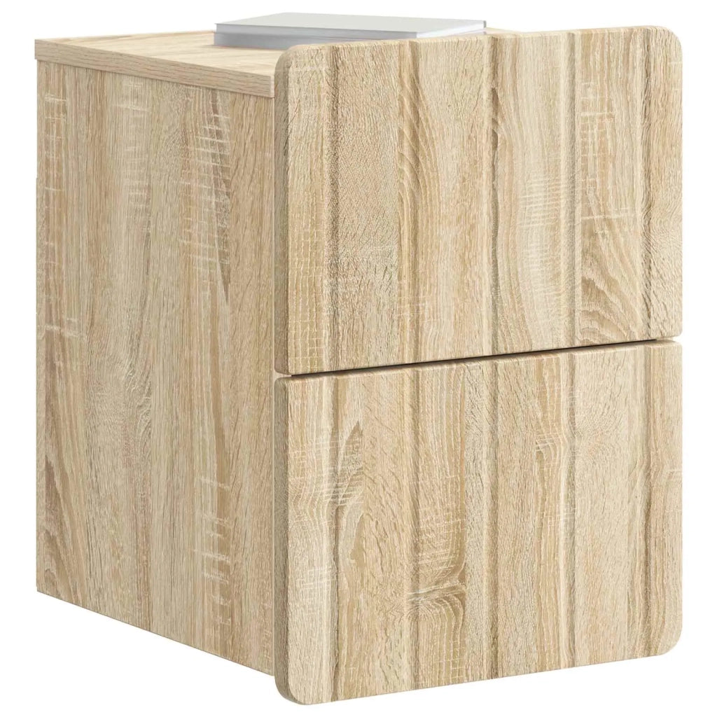 Mobiletto da notte a muro 2 pcs Rovere Sonoma 33 x 34,5 x 43 cm