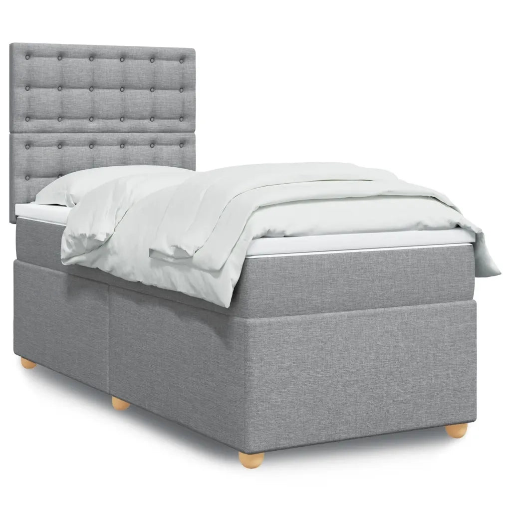 Giroletto a Molle con Materasso Grigio Chiaro 90x190 cm Tessuto 3291149