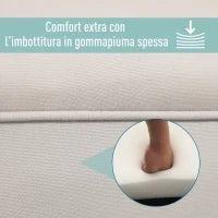 Panca Fondo Letto con Braccioli Arrotolati, Panca Imbottita per Camera da Letto, Grigio, 102x36x51cm