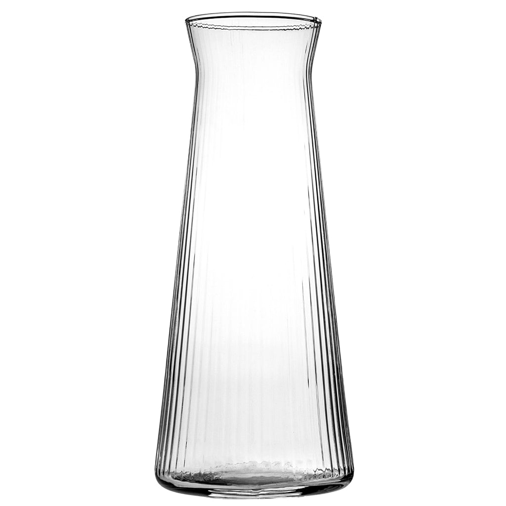 Caraffa in vetro KADAX da 1 litro (1000 ml) per acqua, limonata e altre bevande, con scanalature.