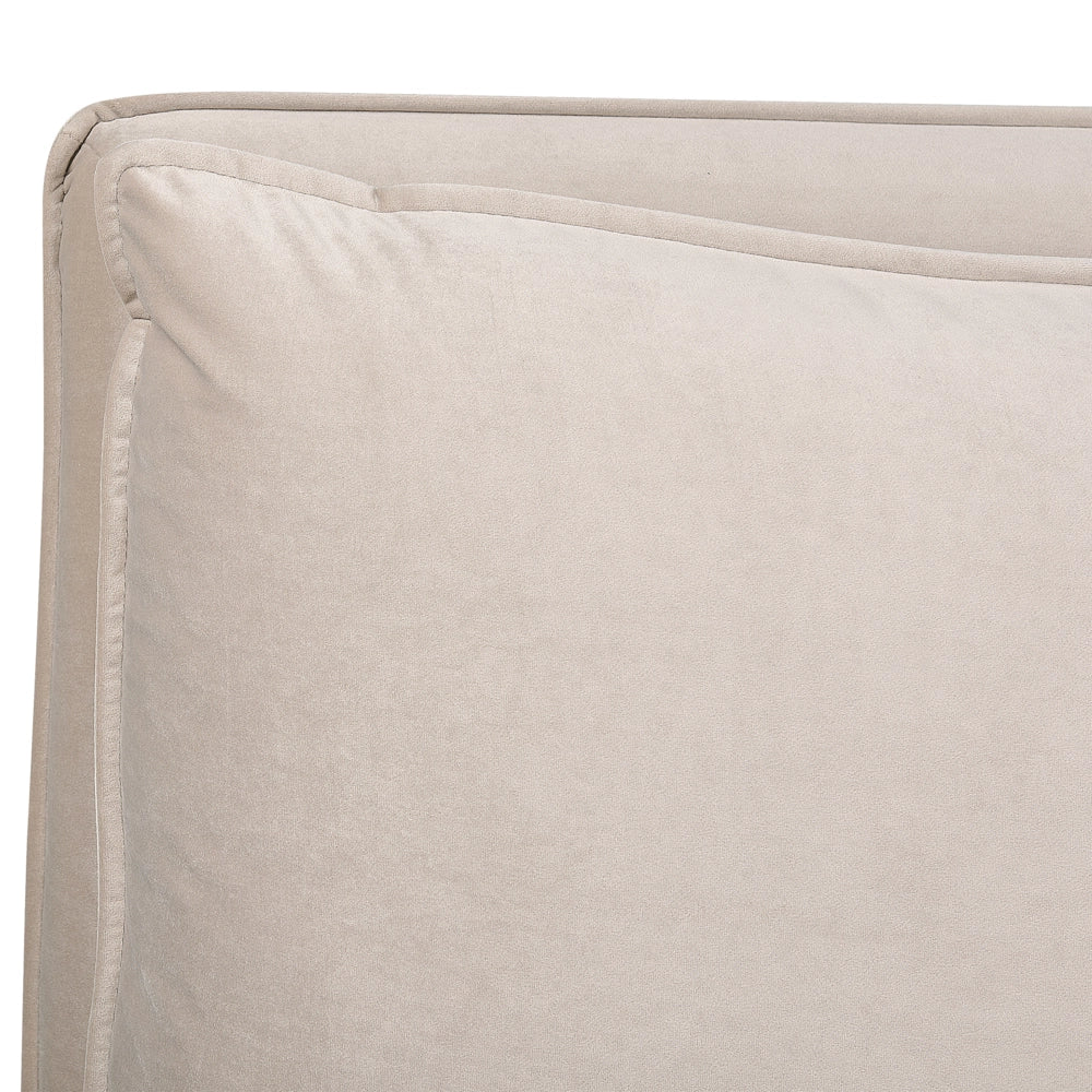 Letto moderno velluto tortora 160 x 200 cm testata imbottita