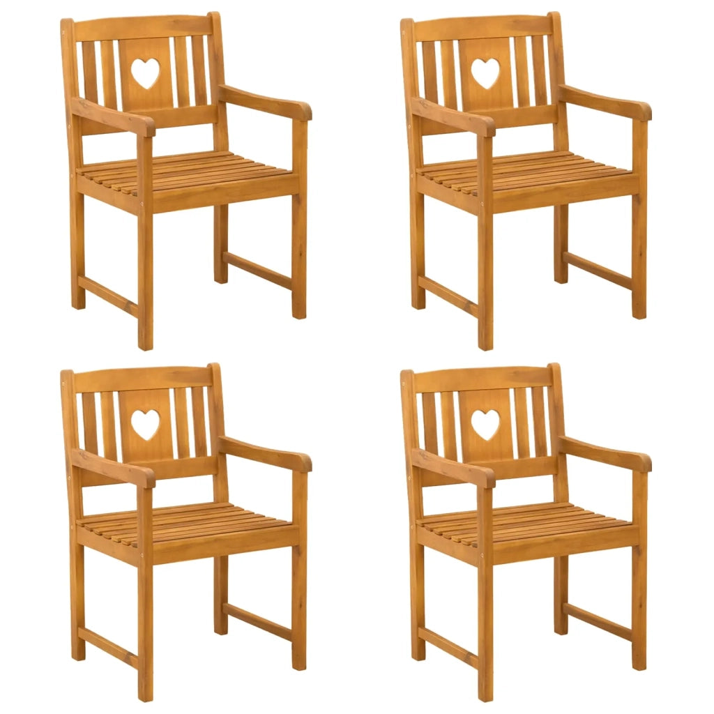 Sedie da giardino 4 pcs Naturale Legno di Acacia Massello