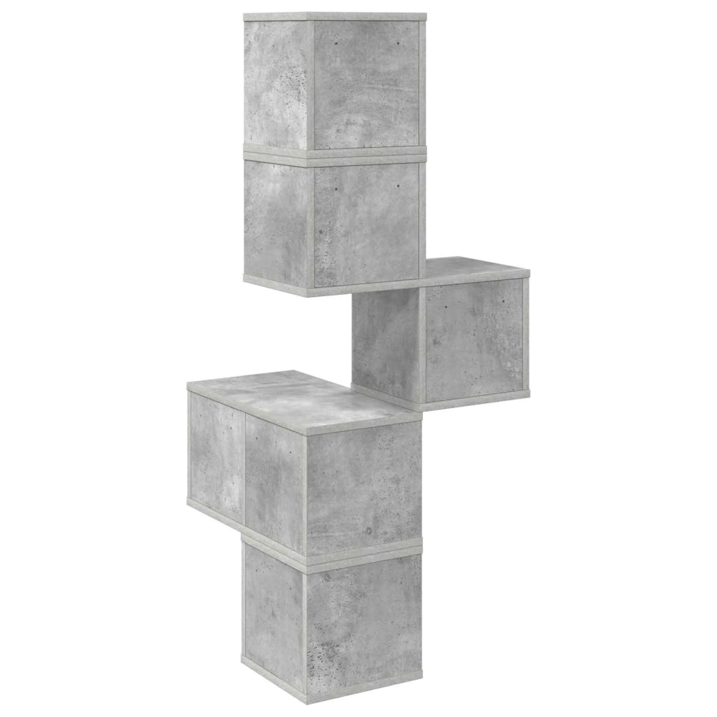 Mensola Angolare da Parete Grigio Cemento 48 x 48 x 120 cm 8012231