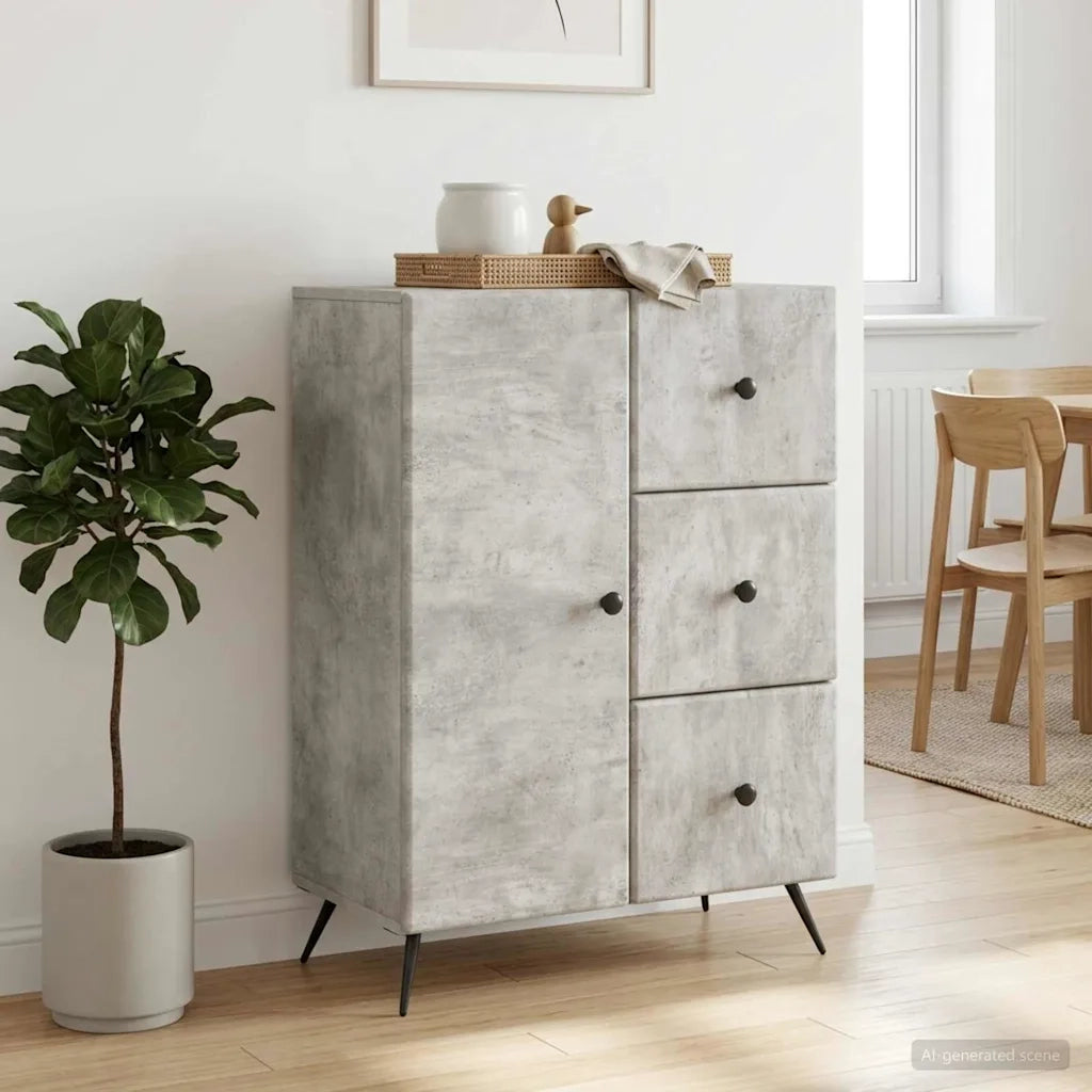 Credenza Grigio Cemento 66 x 34,5 x 90 cm Legno ingegnerizzato 895548