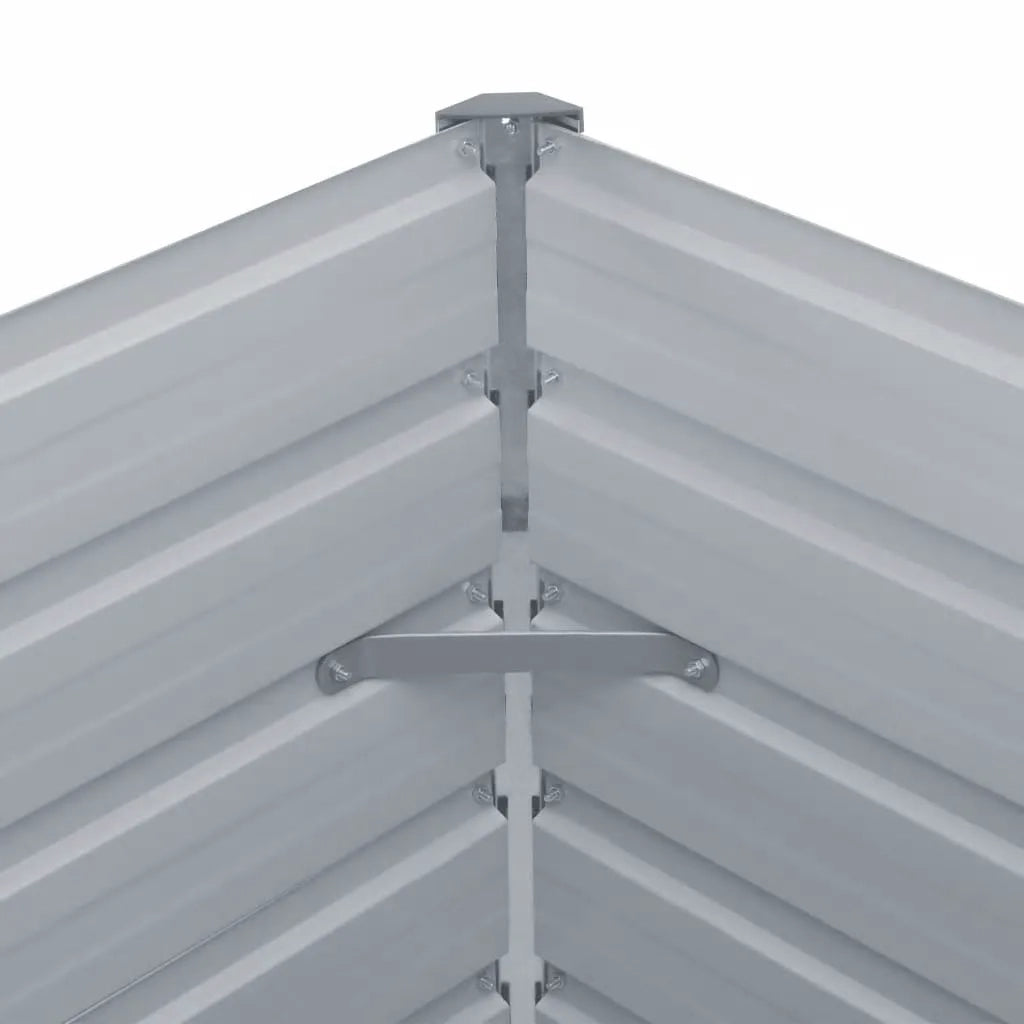 Letto Rialzato in Acciaio Zincato 320x40x45 cm Grigio 47052