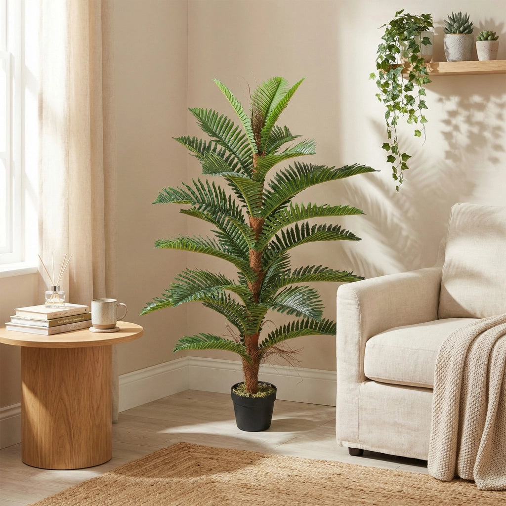 Palma Artificiale ¨C zephmum ¨C Verde 120 cm con Vaso in Plastica