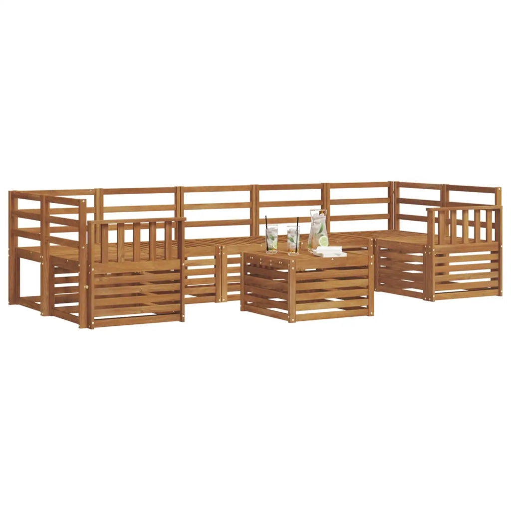 Set divani 8 pcs Naturale Legno di Acacia Massello 3374519