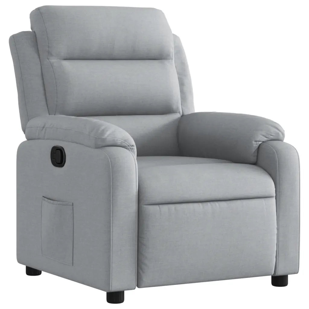 Divano Sedia-Poltrona Reclinabile in Tessuto Grigio Chiaro 872289