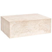 Tavolino effetto travertino Piano impiallacciato simil-pietra beige Design moderno Soggiorno