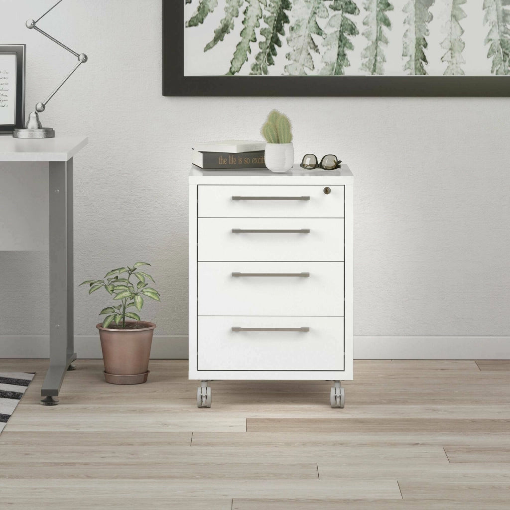 Cassettiera Ariosto, Settimino multiuso, Comò camera da letto, Mobile con cassetti, 49x48 h68 cm, Bianco