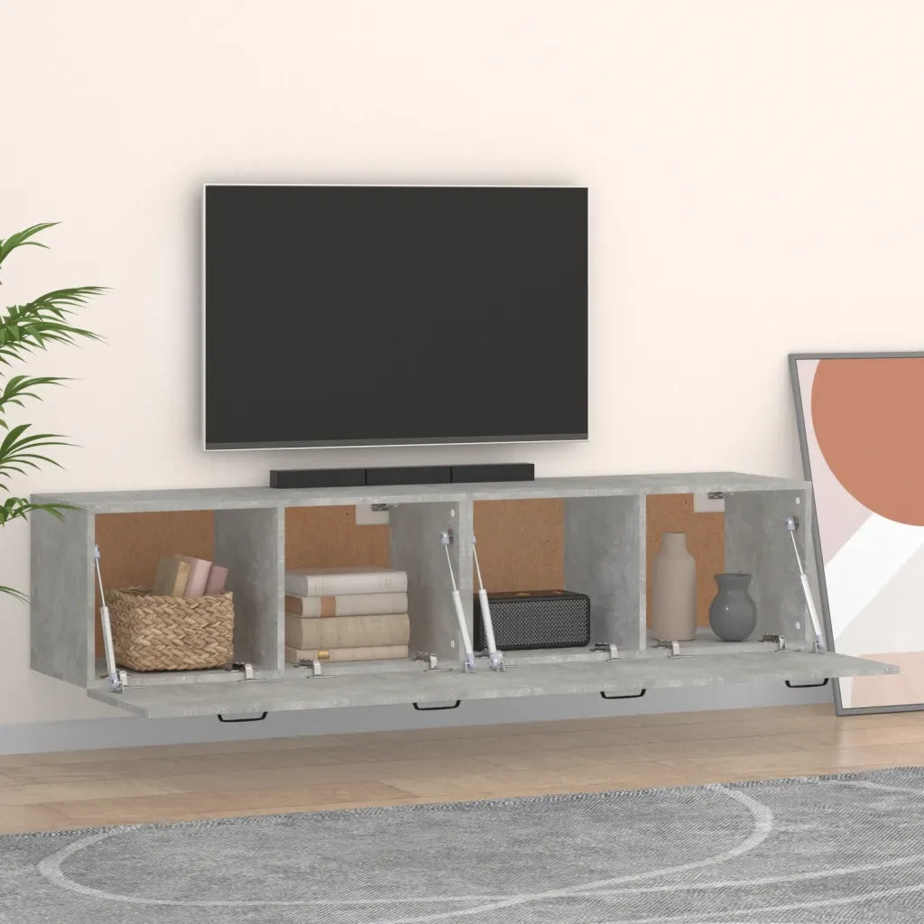Mobili Parete 2 pz Grigio Cemento 60x36,5x35 cm in Multistrato