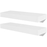 2 pz Mensole a Muro | Scaffale Parete | Ripiano a parete Bianche in MDF per Libri/DVD