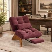POLTRONA Reclinabile in corduroy 127x73x90 cm Rosso vino