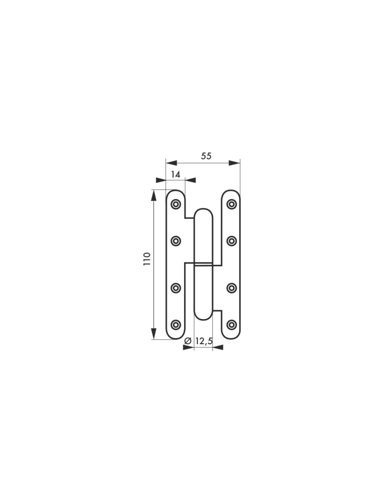 Cerniera tipo Paris 110 x 55 mm, destra – THIRARD