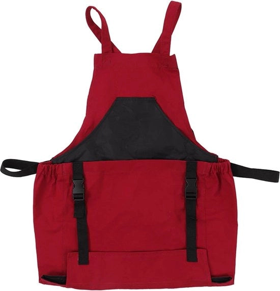 Schort da Giardino Impermeabile - 210D PVC Tessuto Schort con Tasche - Schort Robusto per Lavoro - Per Uomo e Donna - Raccolta Frutta - Rosso