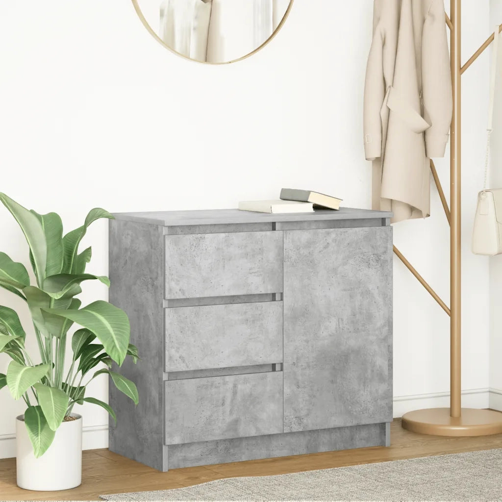 vidaXL Credenza con Cassetto Grigio Cemento 71x35x65 cm in Truciolato